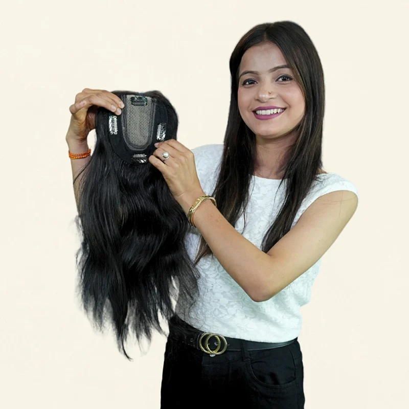 Crown Topper with 4 Clips – Secure Fit & Natural Volume - Image 4